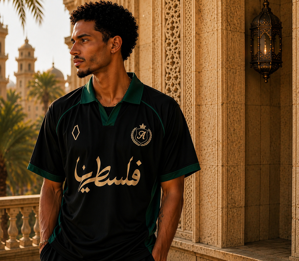AMICI FC — Palestine Jersey– Black & Emerald Green