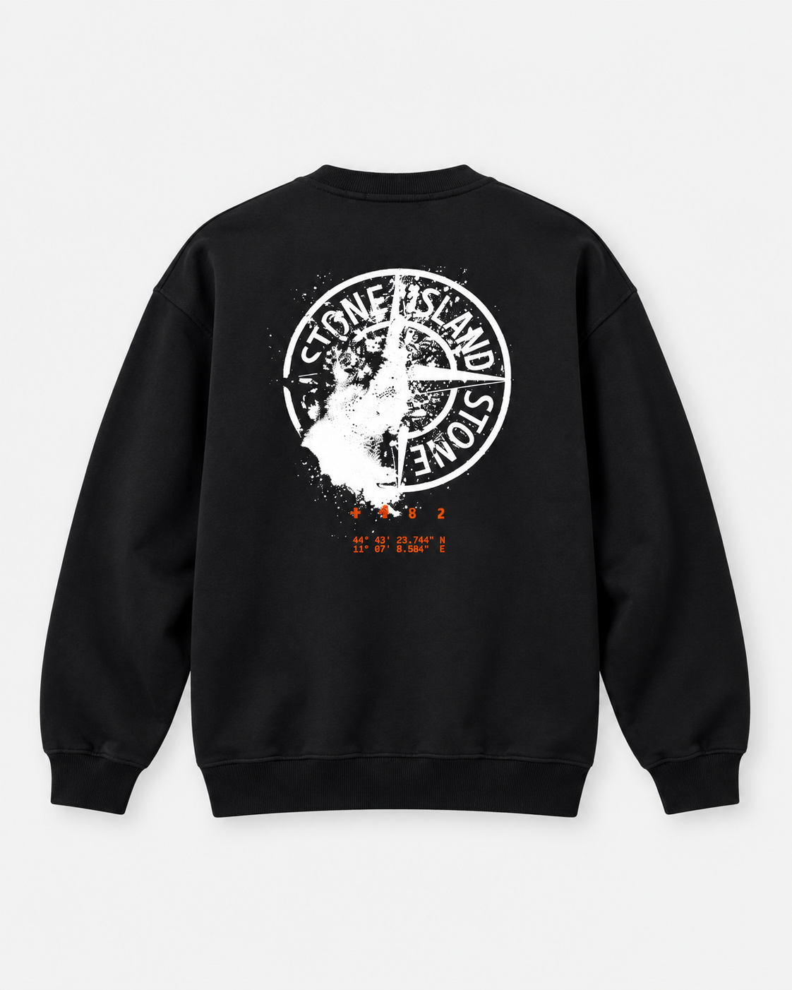 Stone Island Black Graphic Crewneck Sweatshirt