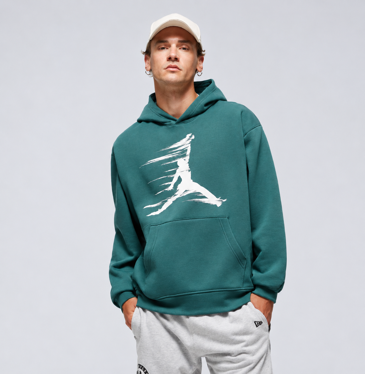 JORDAN Teal Graphic Pullover Hoodie