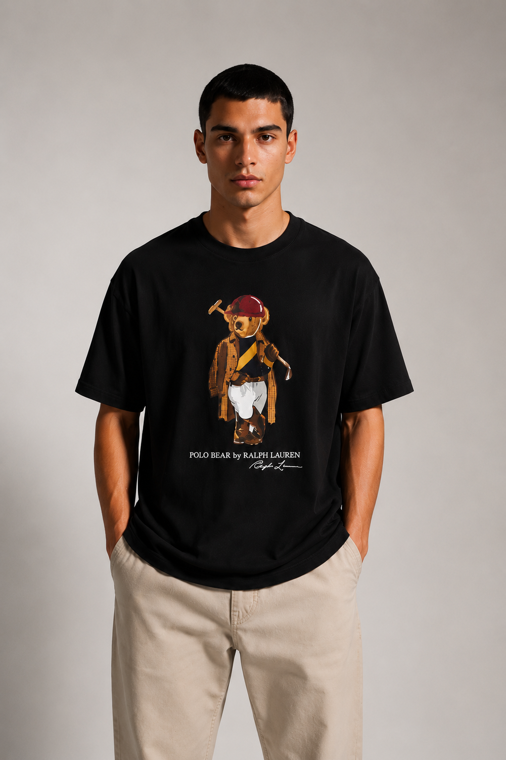 Polo Bear Classic Oversized Tee – Black