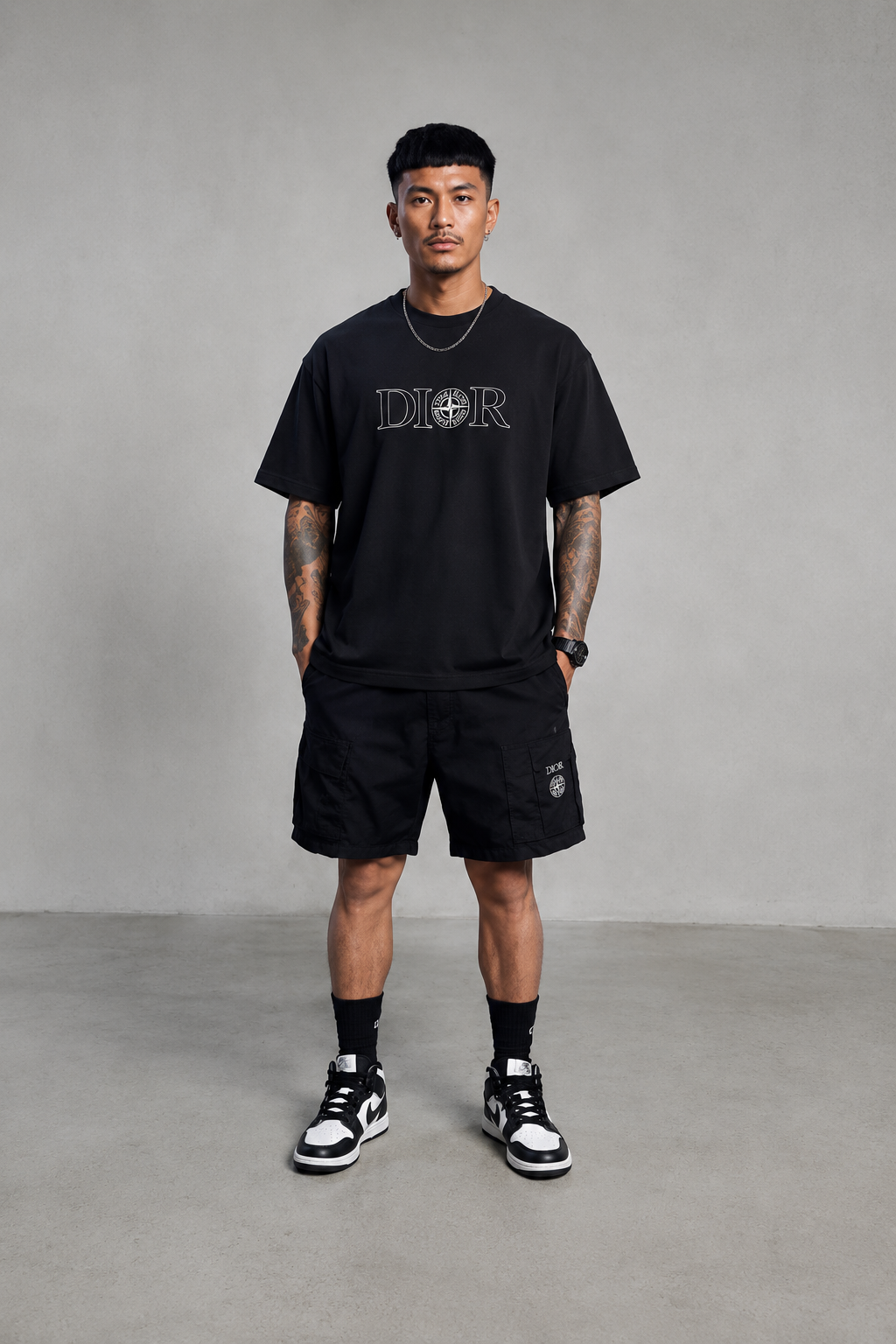 Dior Compass Outline Tee – Black