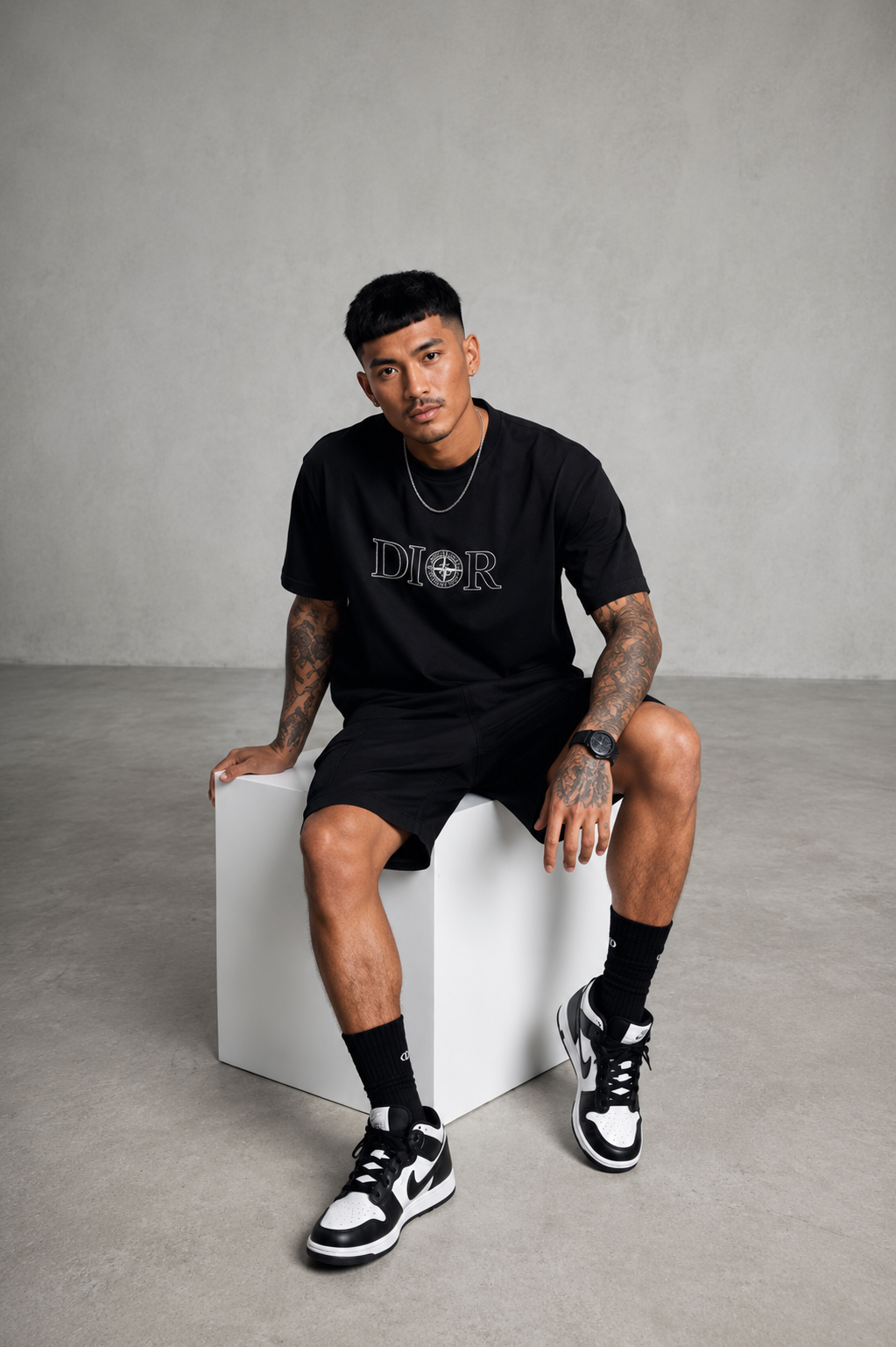 Dior Compass Outline Tee – Black