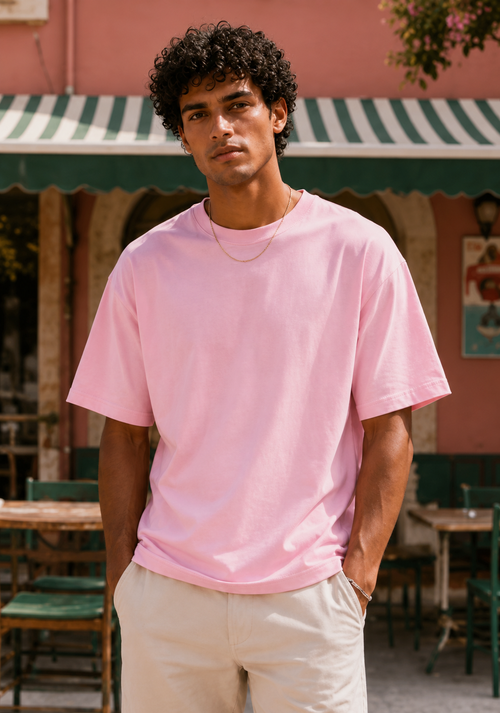 AMICI Essential Oversized T-Shirt – Baby Pink