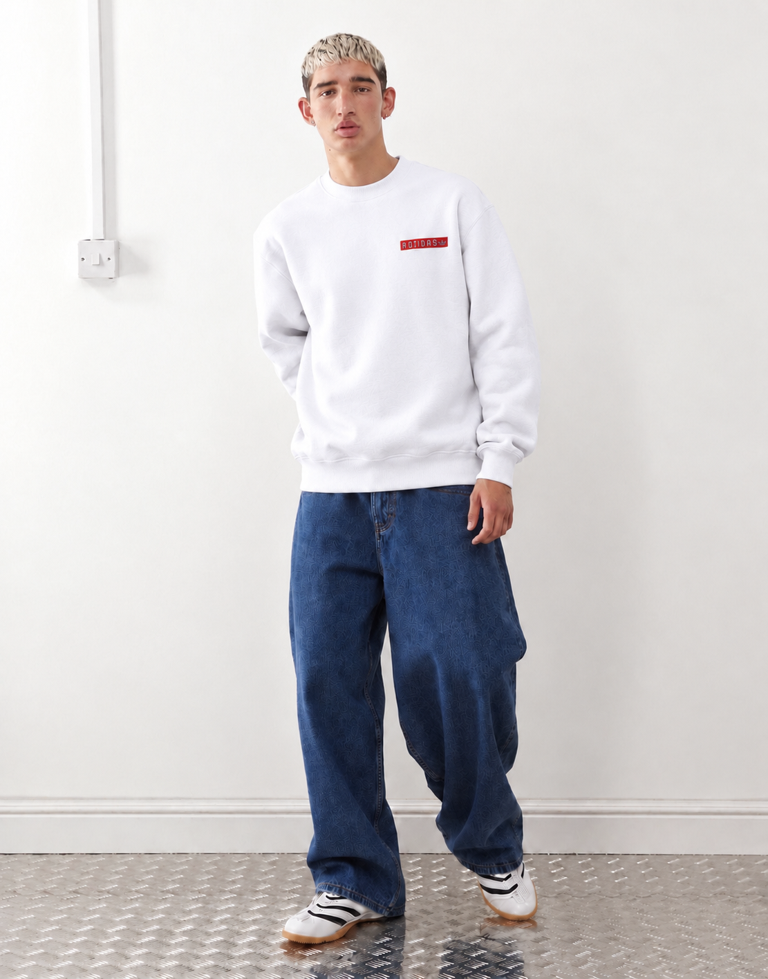 adidas Originals Football Graphic Crewneck Sweatshirt – White