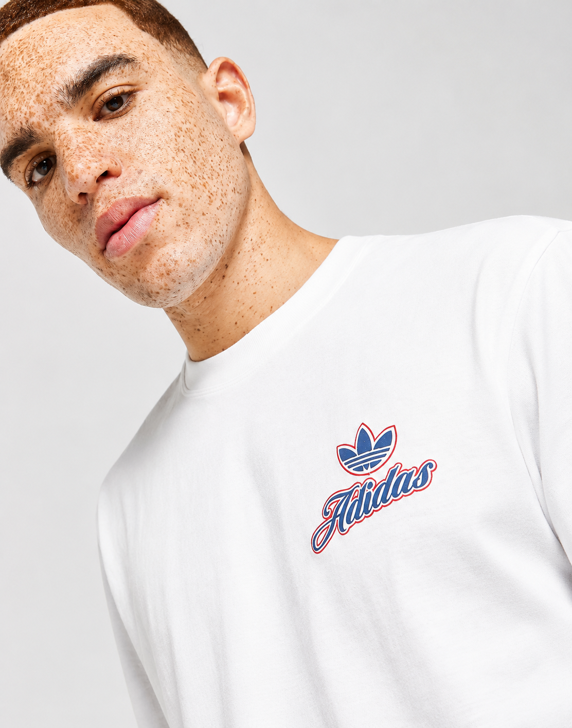 Adidas Originals Retro Script Oversized White Tee
