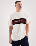 Fred Perry Stripe Panel Oversized Off-White
