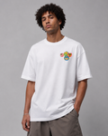 Fruit Mosaic Peace Oversized White Tee