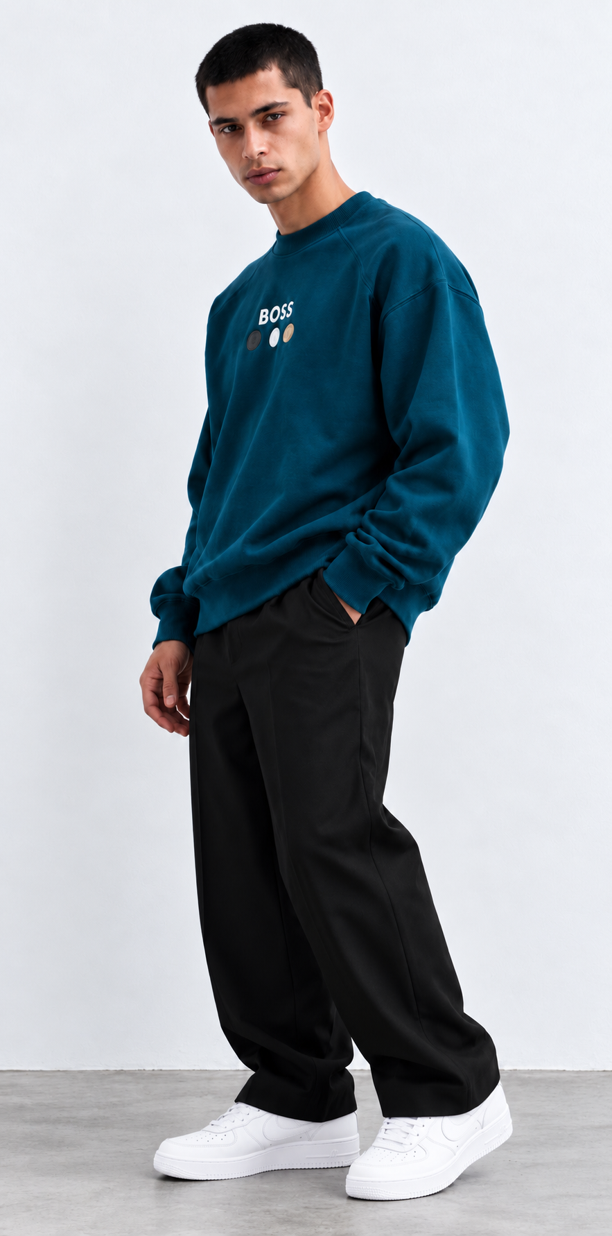 BOSS Teal Blue Logo Sweatshirt