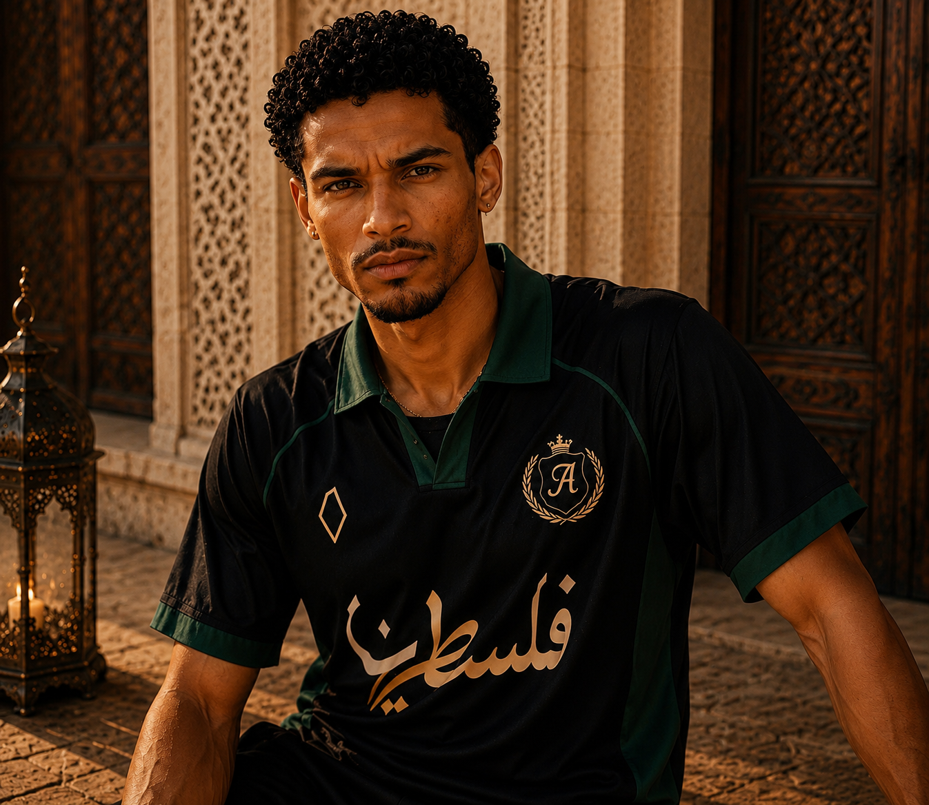 AMICI FC — Palestine Jersey– Black & Emerald Green