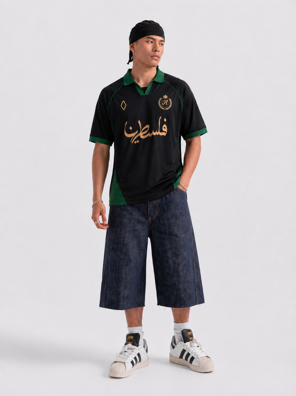 AMICI FC — Palestine Jersey– Black & Emerald Green