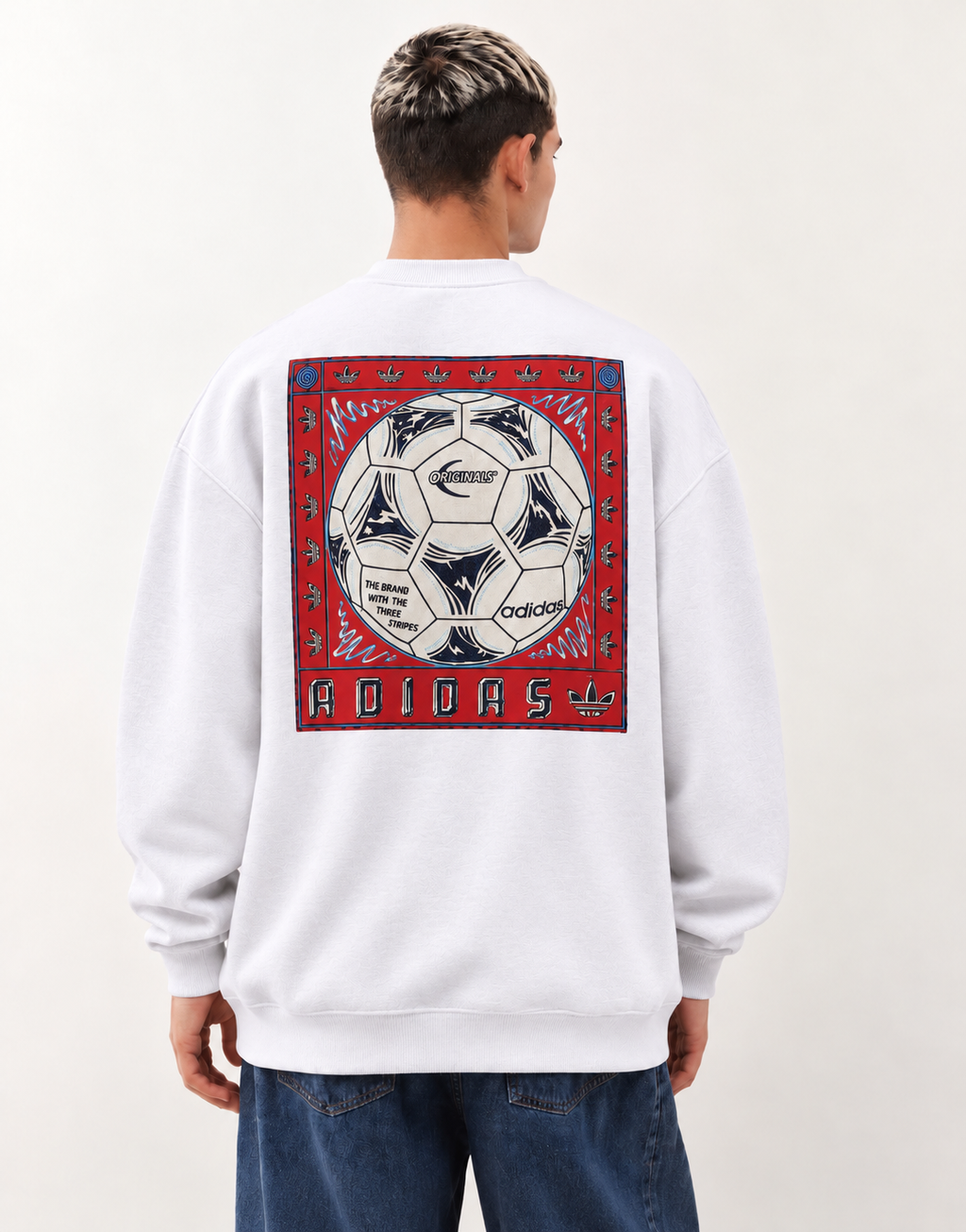adidas Originals Football Graphic Crewneck Sweatshirt – White