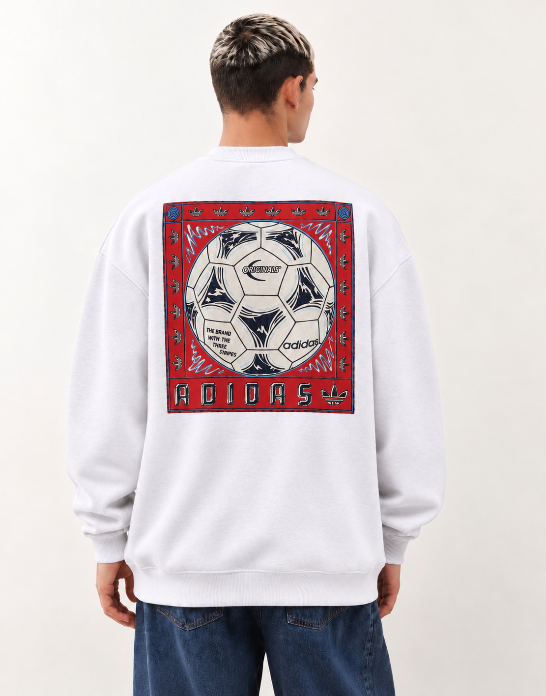 adidas Originals Football Graphic Crewneck Sweatshirt – White