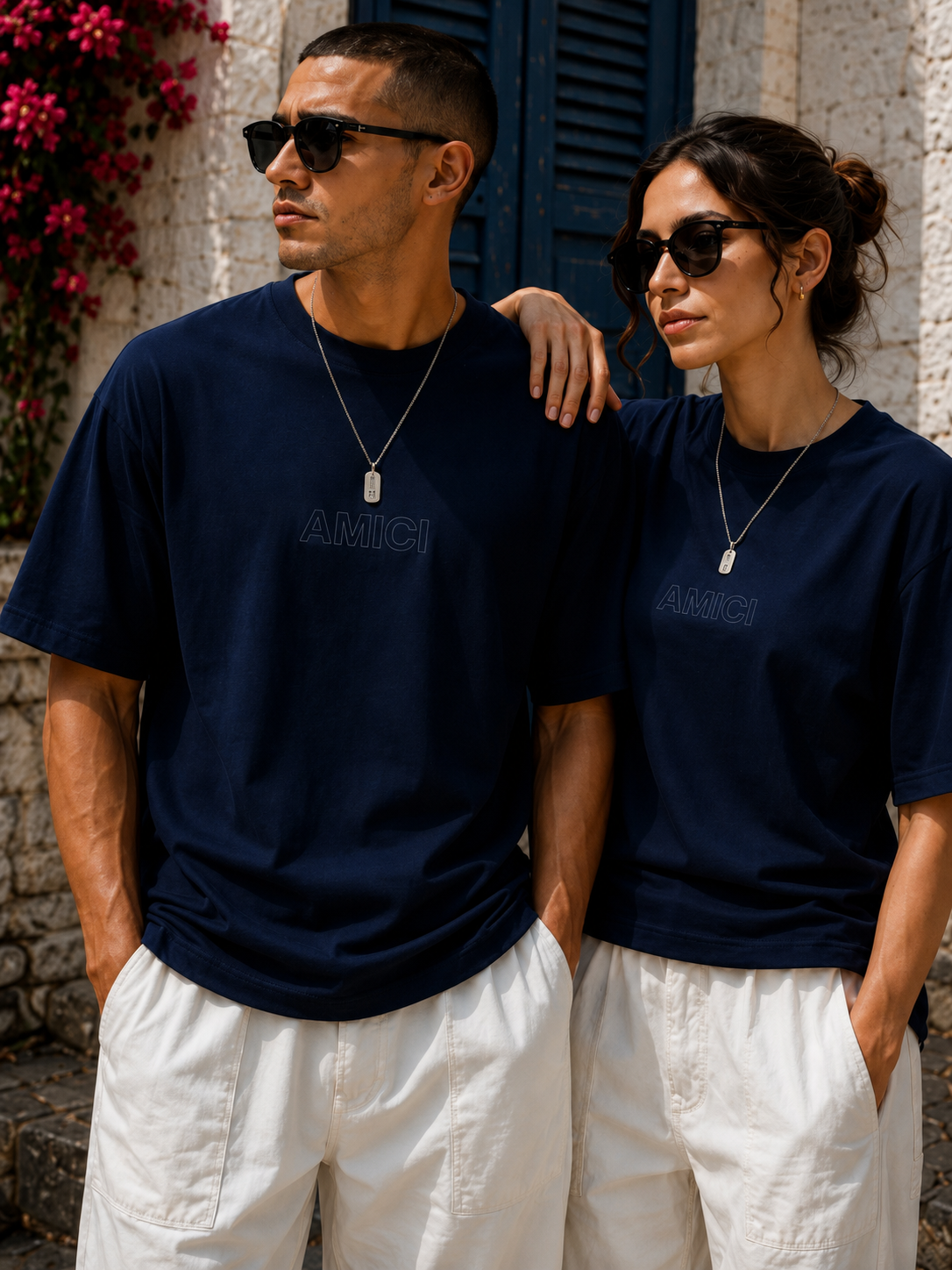 AMICI Navy Oversized Tee – Midnight Coastal Collection