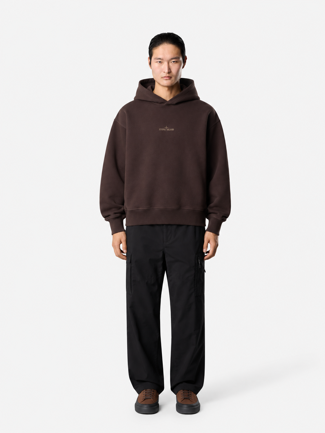 Stone Island Dark Brown Oversized Hoodie