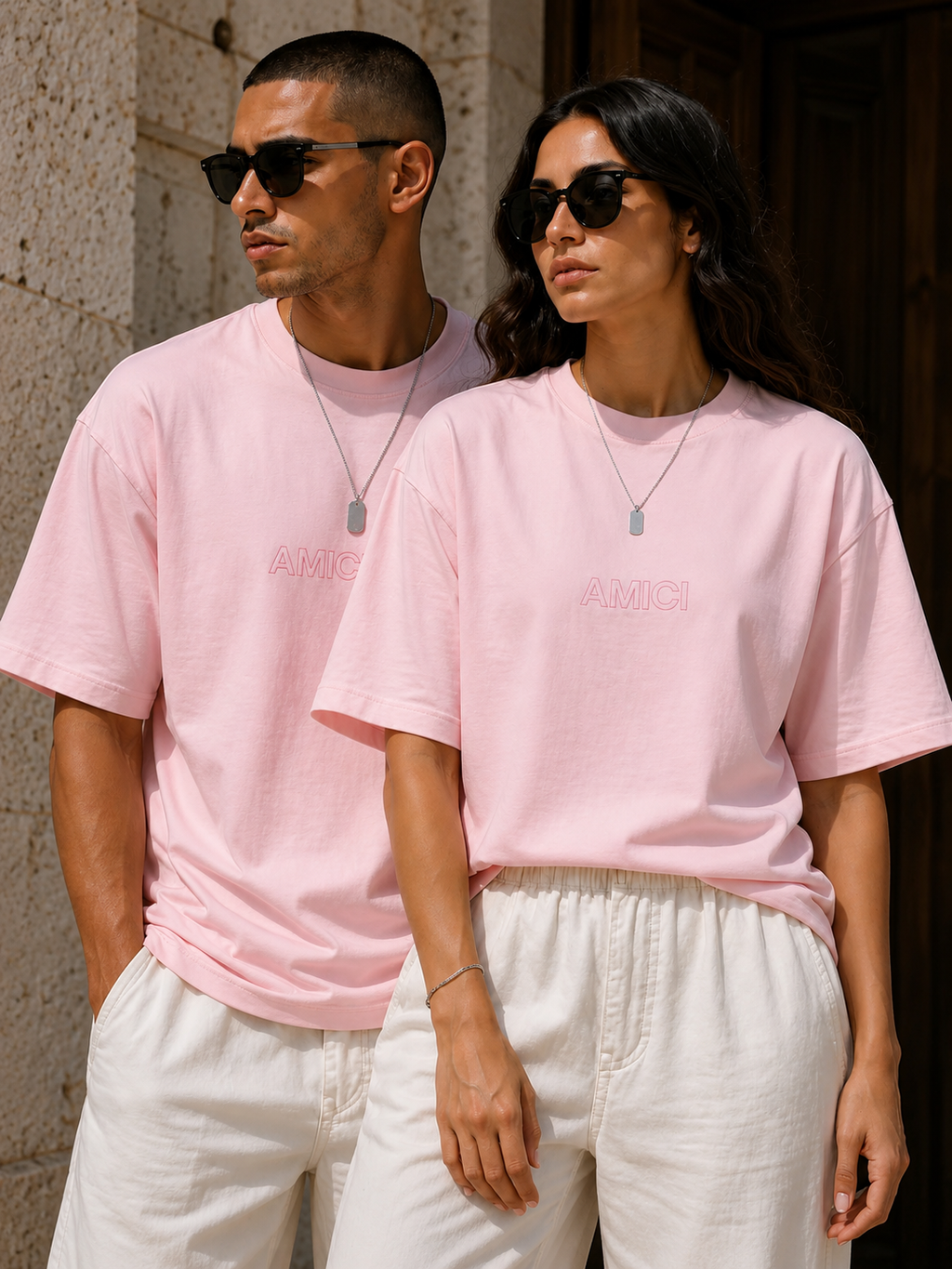 AMICI Baby Pink Oversized Tee – Summer Essentials Collection