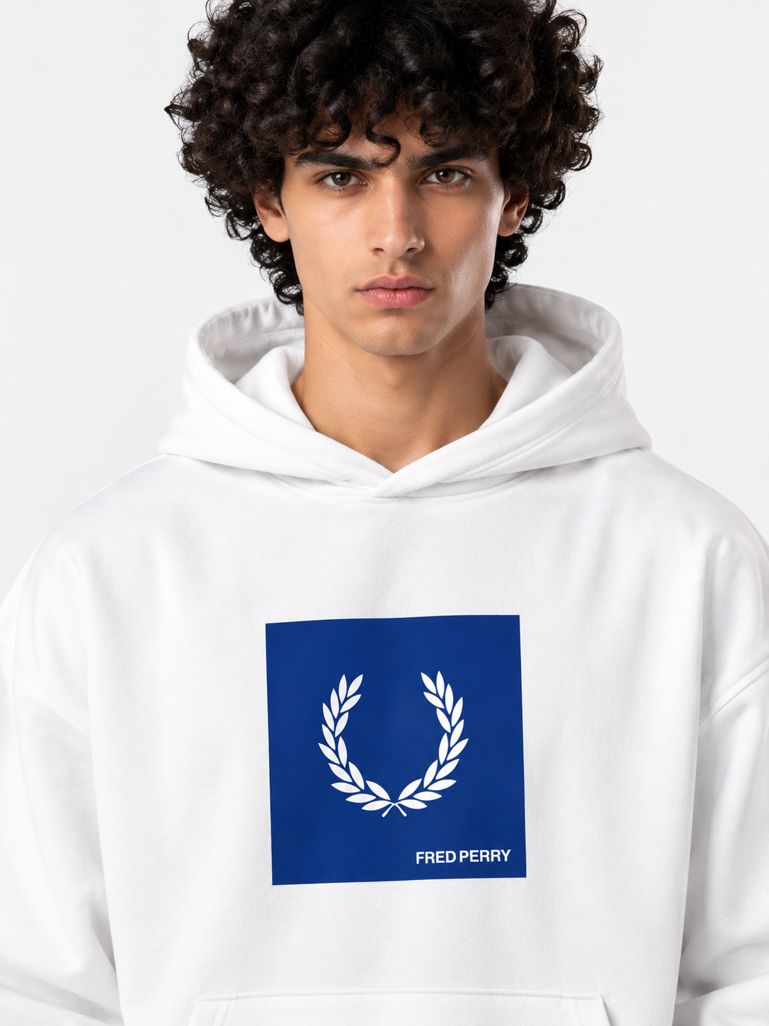 FRED PERRY White Graphic Hoodie