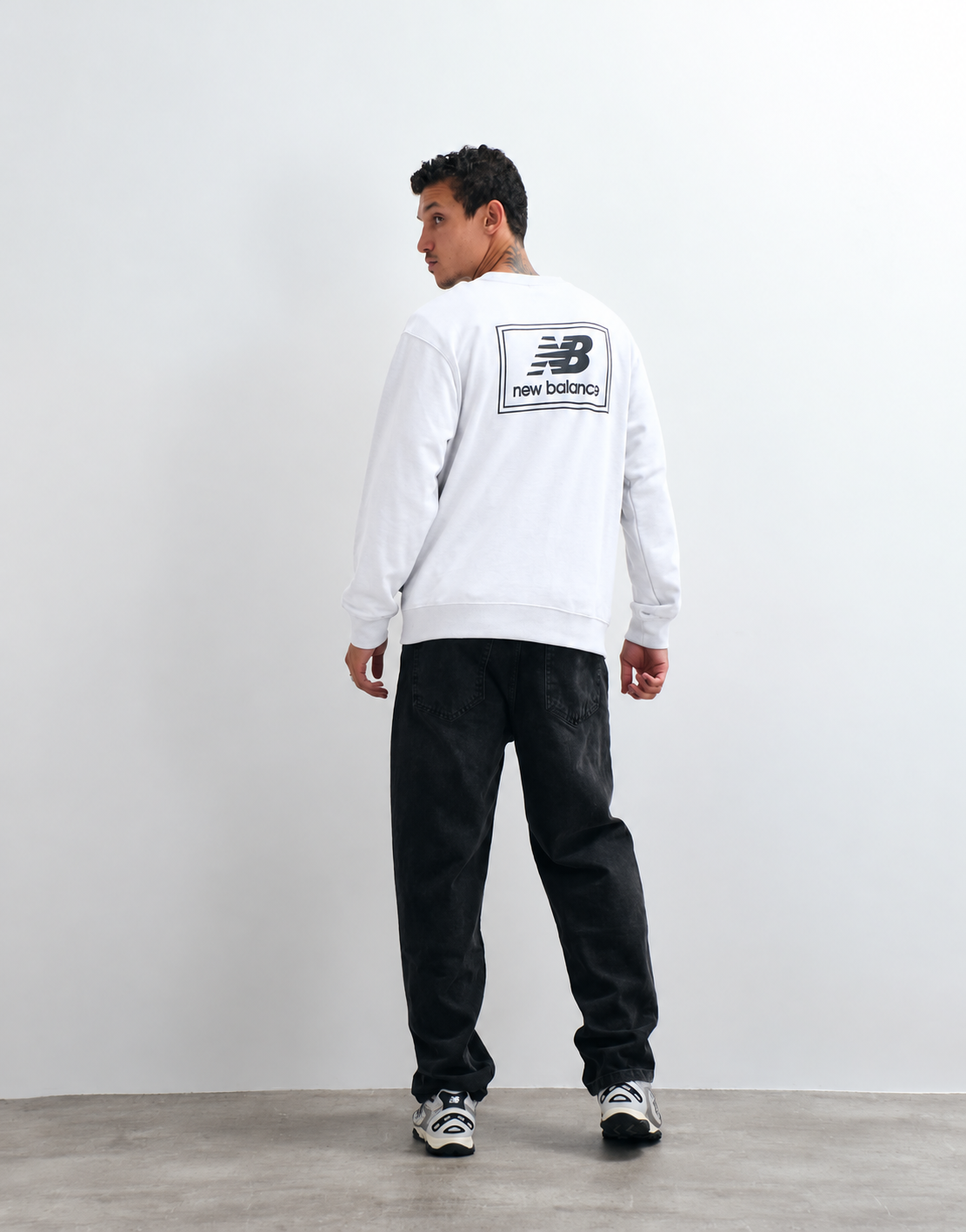 New Balance White Graphic Sweatshirt