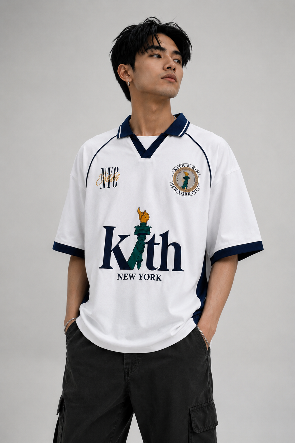 Kith NYC White Heritage Oversized Polo Jersey