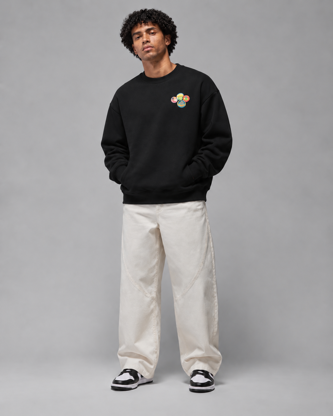 Nike Jordan Black Graphic Crewneck Sweatshirt – Oversized Fit