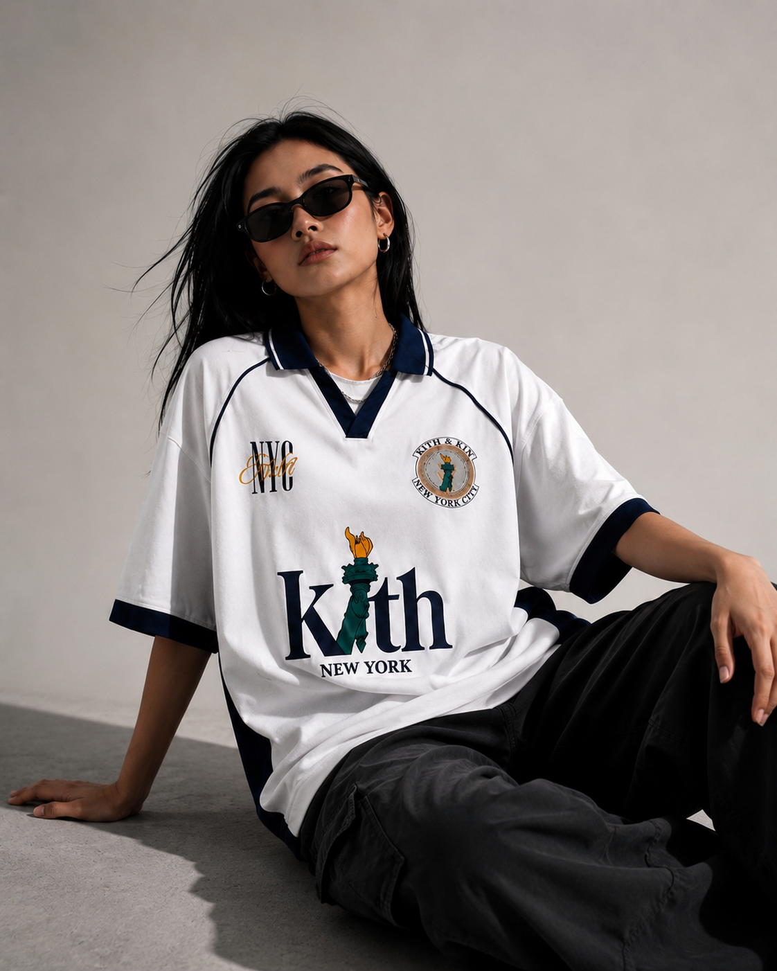 Kith NYC White Heritage Oversized Polo Jersey