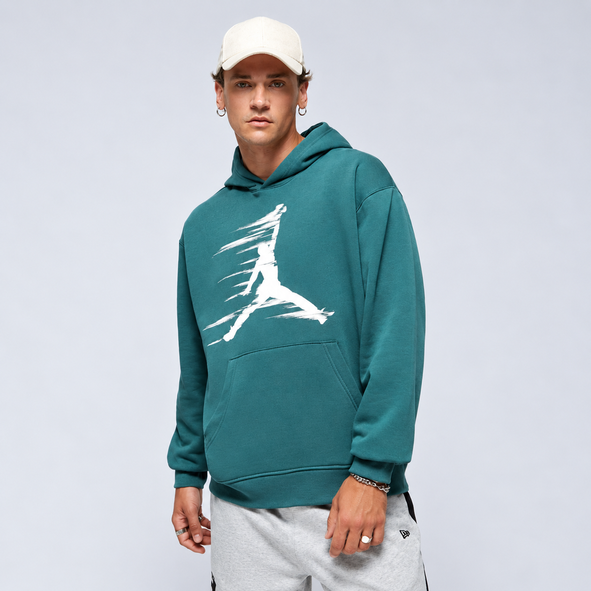 JORDAN Teal Graphic Pullover Hoodie