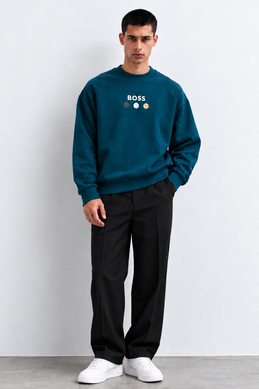 BOSS Teal Blue Logo Sweatshirt