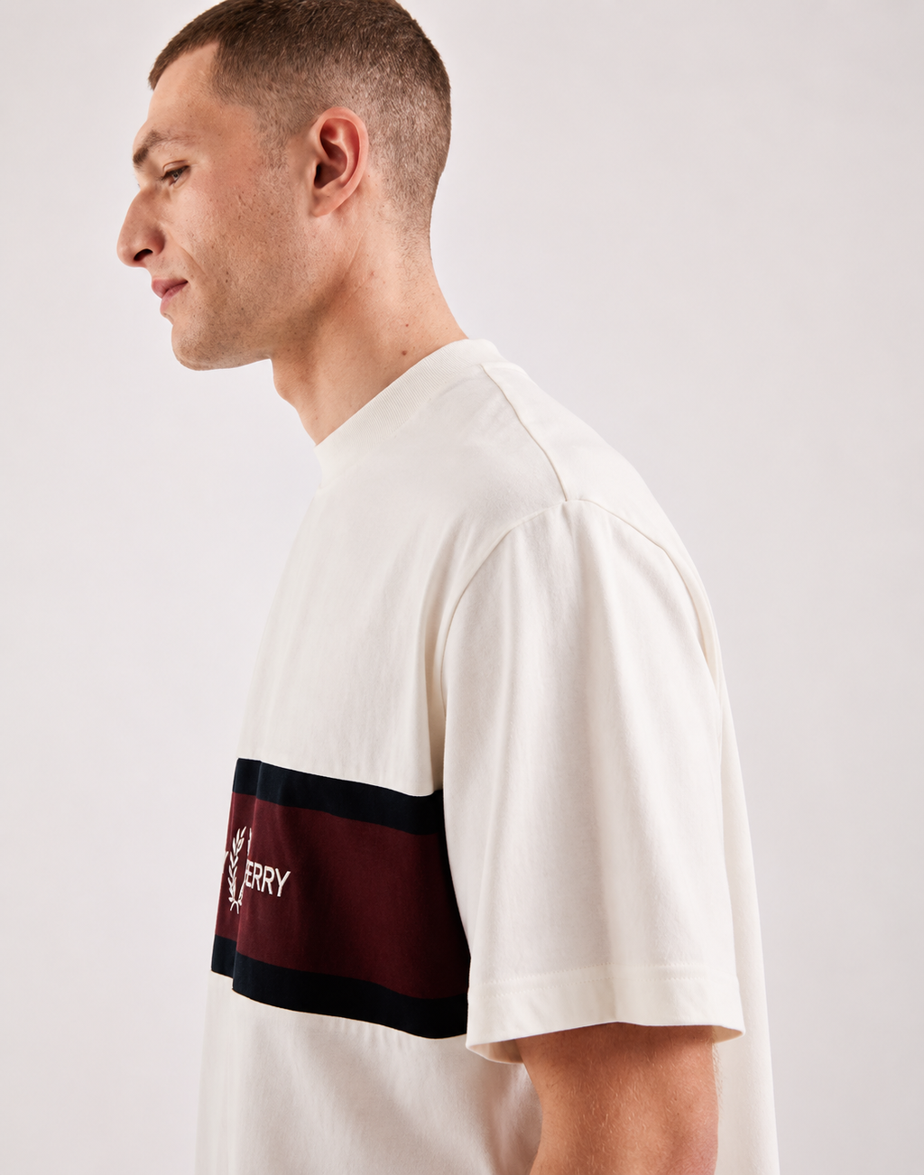 Fred Perry Stripe Panel Oversized Off-White