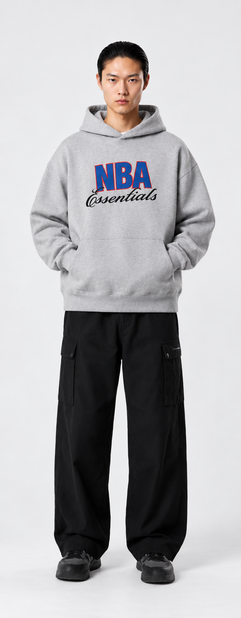 NBA Essentials Grey Oversized Hoodie
