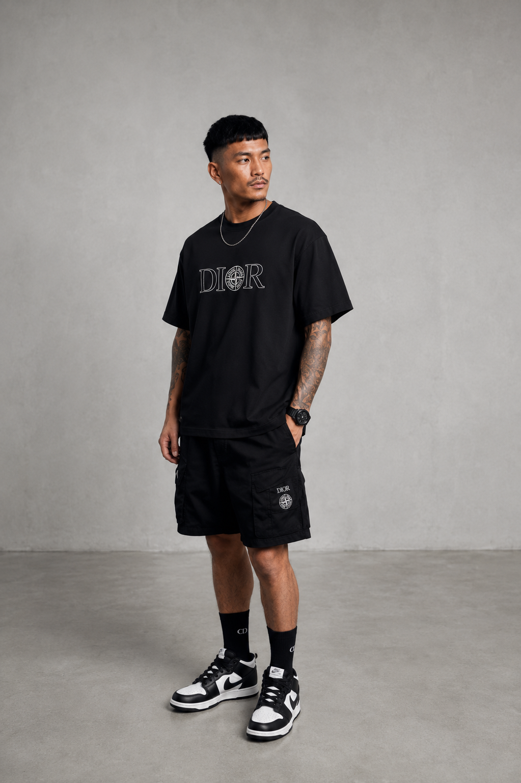 Dior Compass Outline Tee – Black