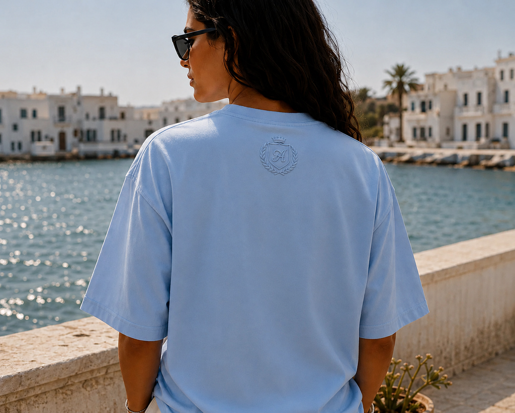 AMICI Baby Blue Oversized Tee – Coastal Summer Edition