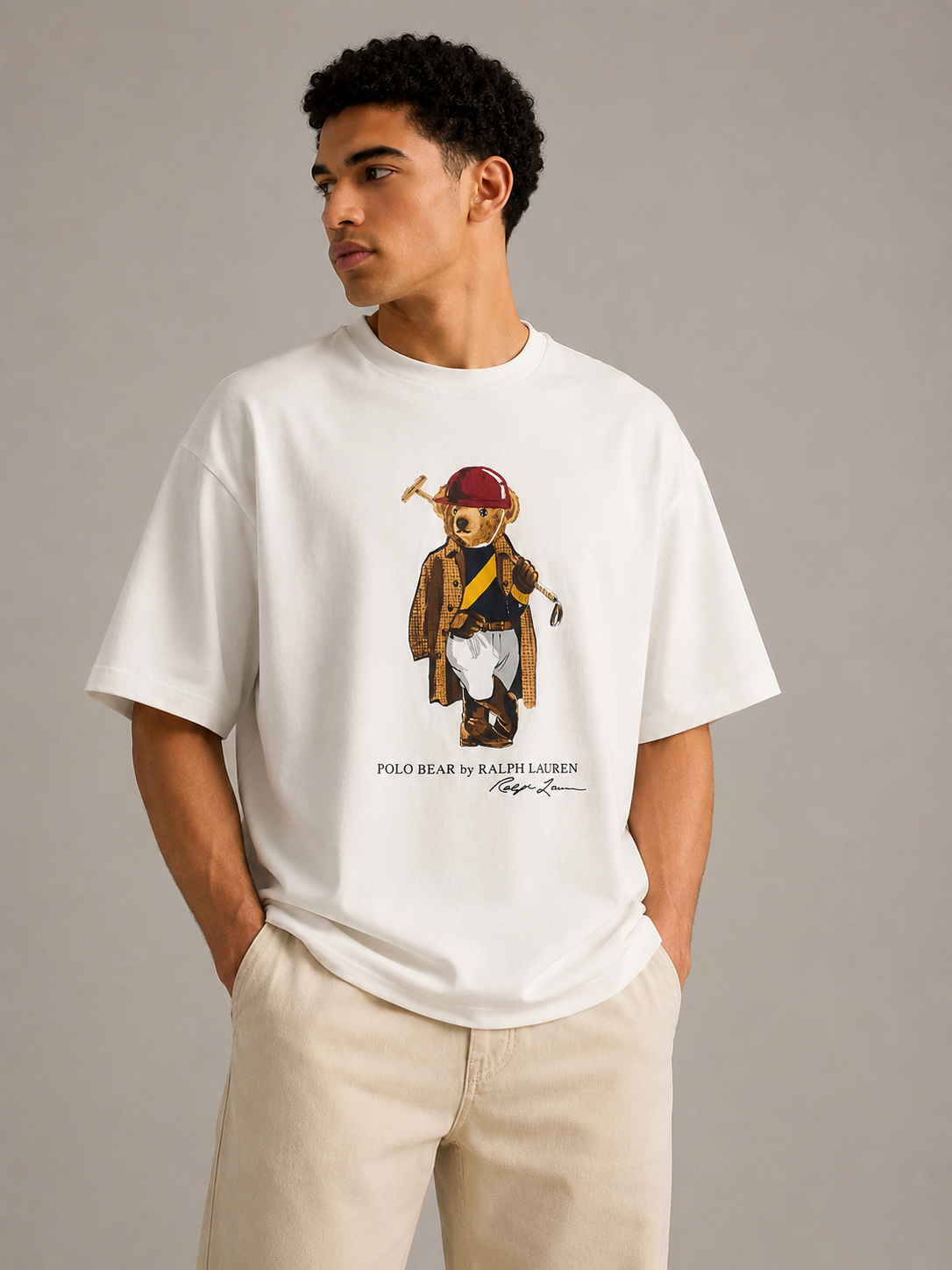 Polo Bear Heritage Oversized Tee – Off White
