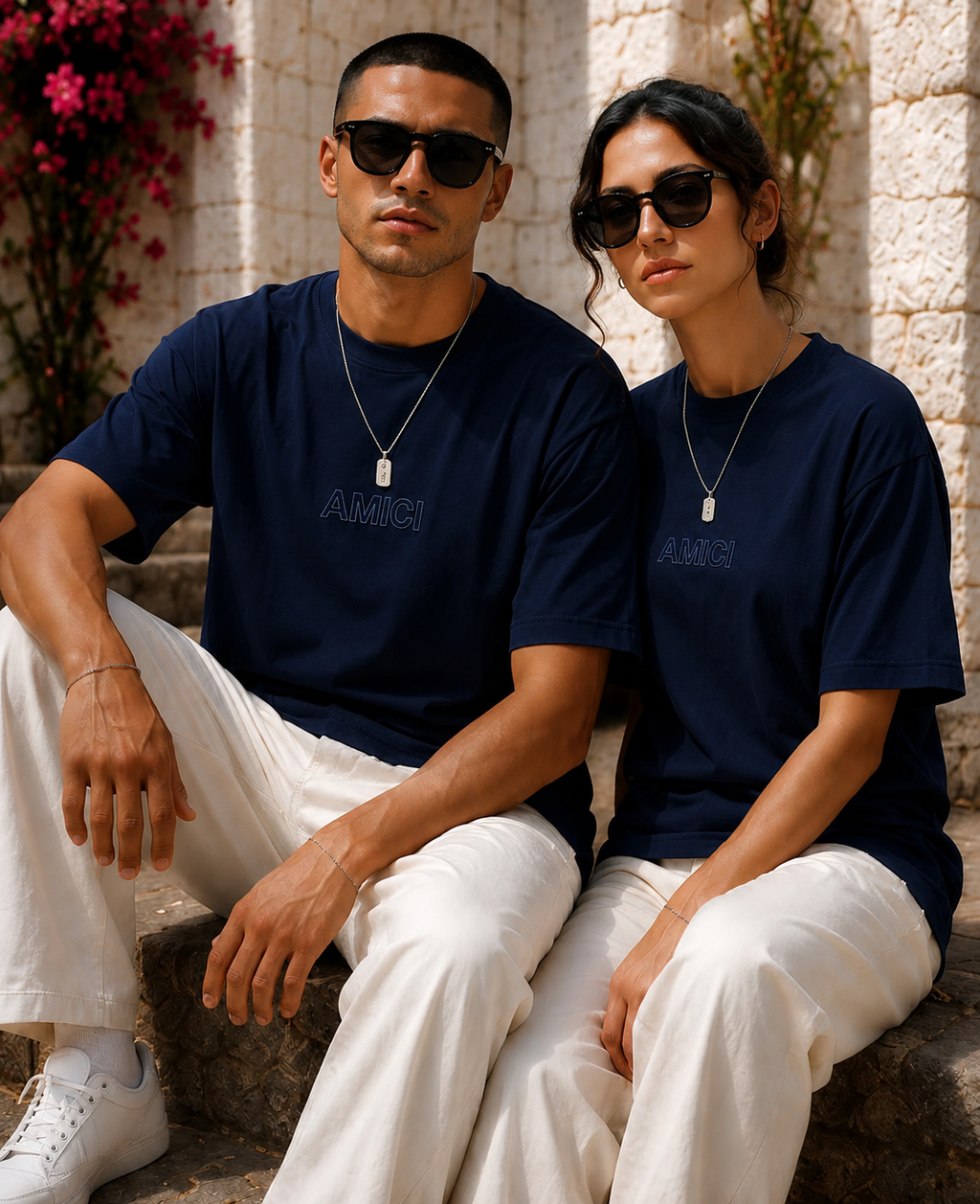 AMICI Navy Oversized Tee – Midnight Coastal Collection
