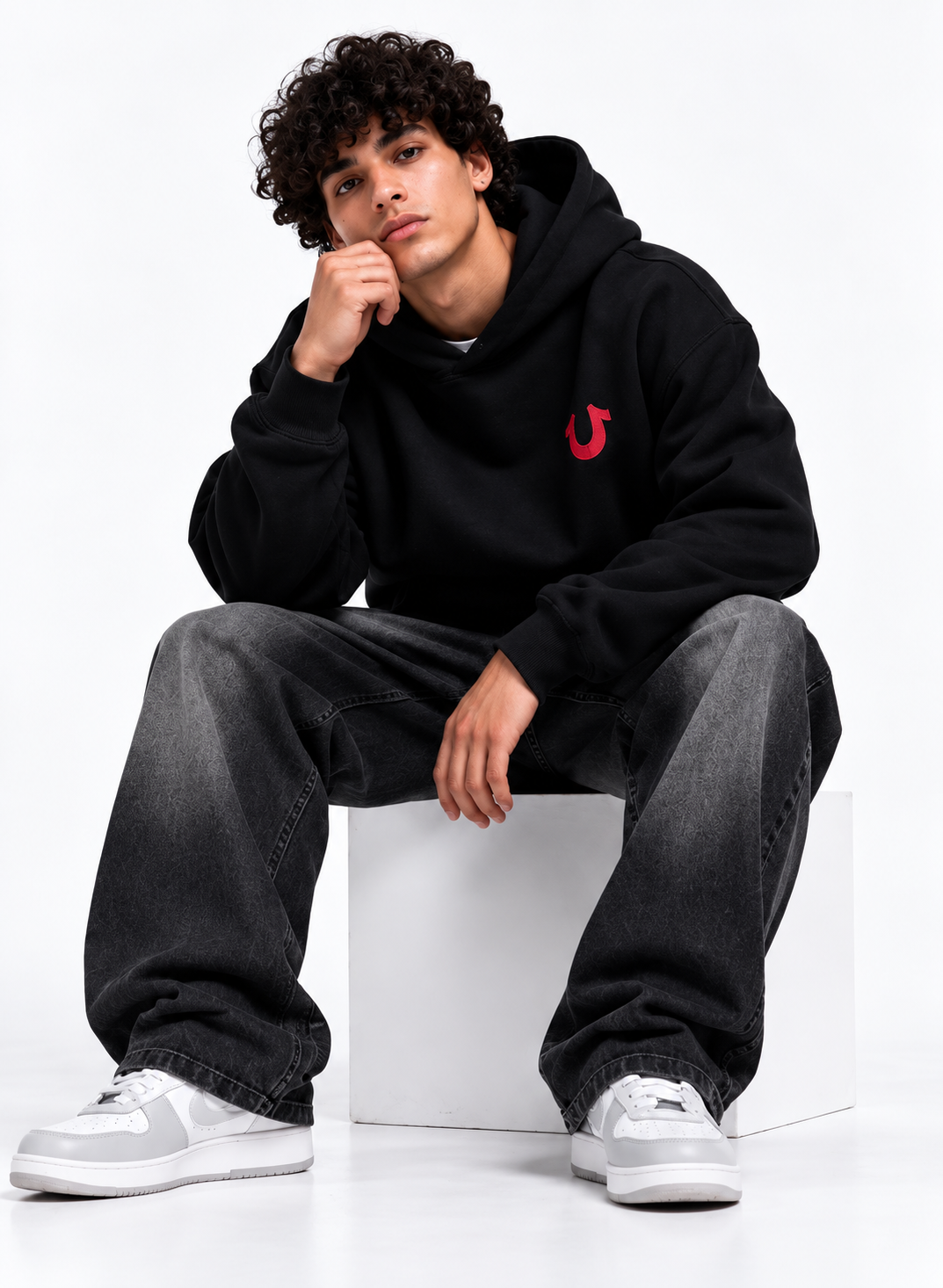 True Religion Black Graphic Hoodie