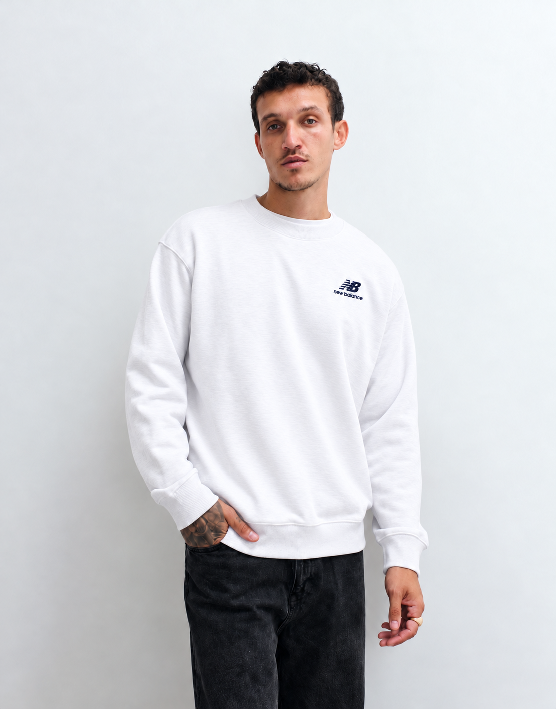 New Balance White Graphic Sweatshirt