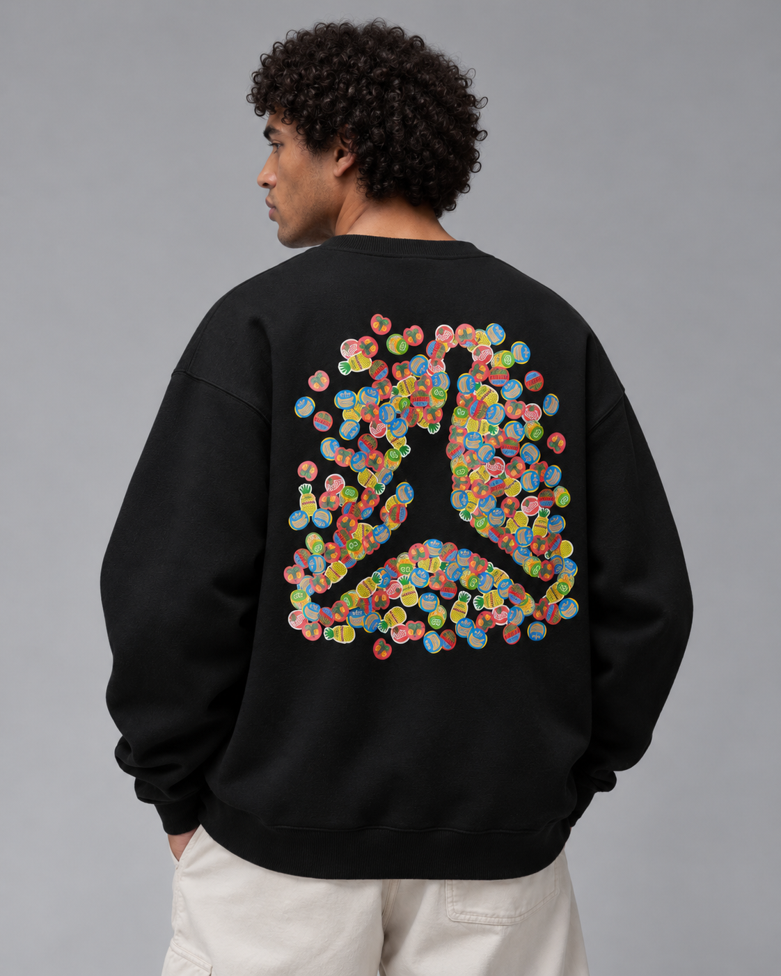 Nike Jordan Black Graphic Crewneck Sweatshirt – Oversized Fit