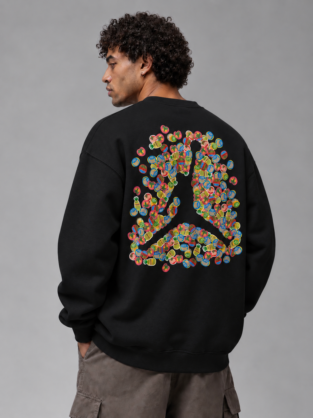 Nike Jordan Black Graphic Crewneck Sweatshirt – Oversized Fit