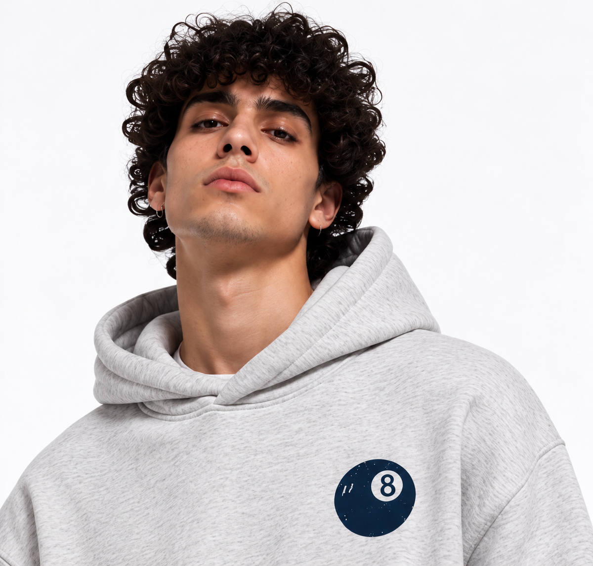 Lucky You Grey Graphic Hoodie – 8 Ball Collection