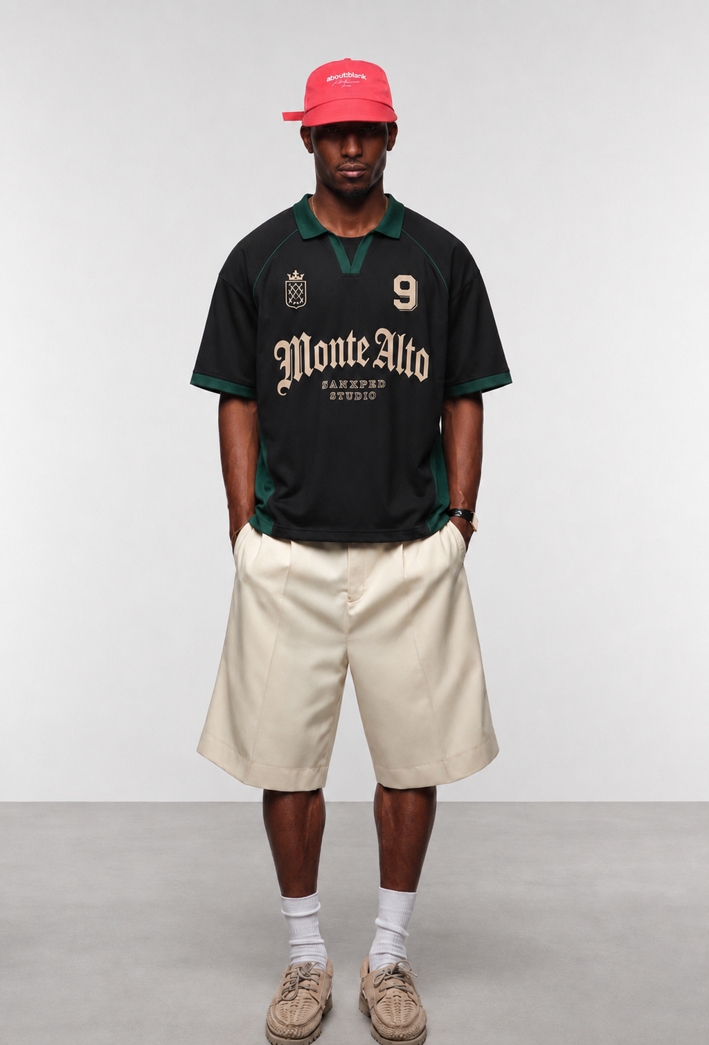 Monte Alto Black & Forest Green Oversized Polo Jersey