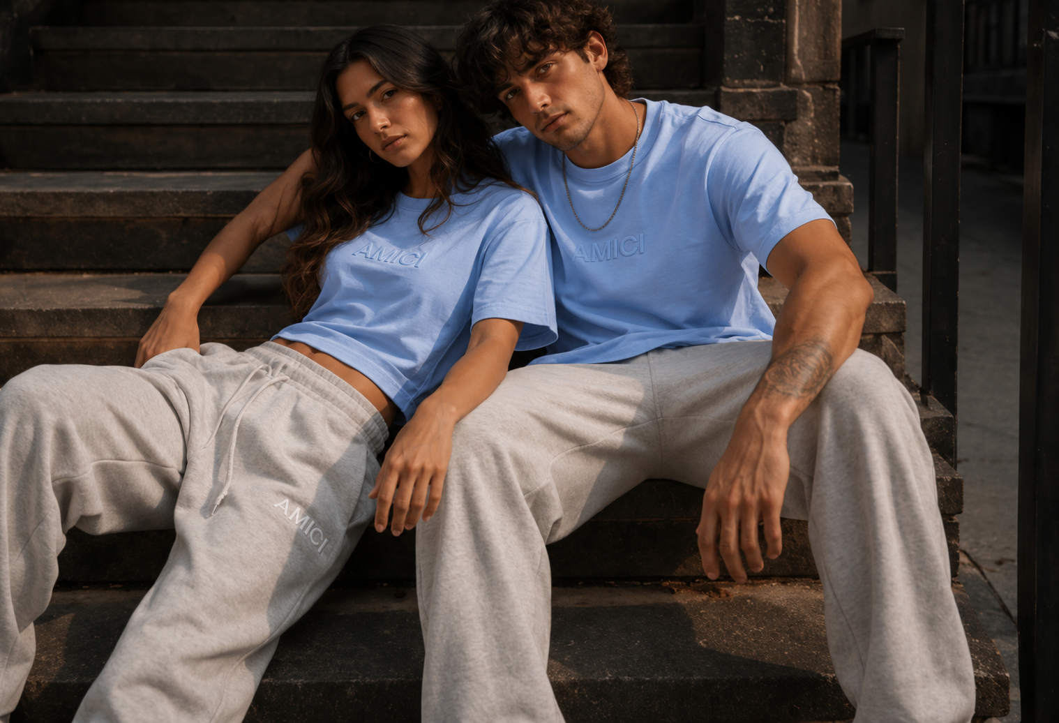 AMICI Premium Sweatpants – Heather Grey