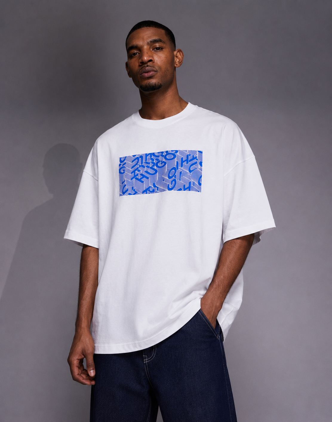BOSS Monogram Graphic Oversized T-Shirt – White