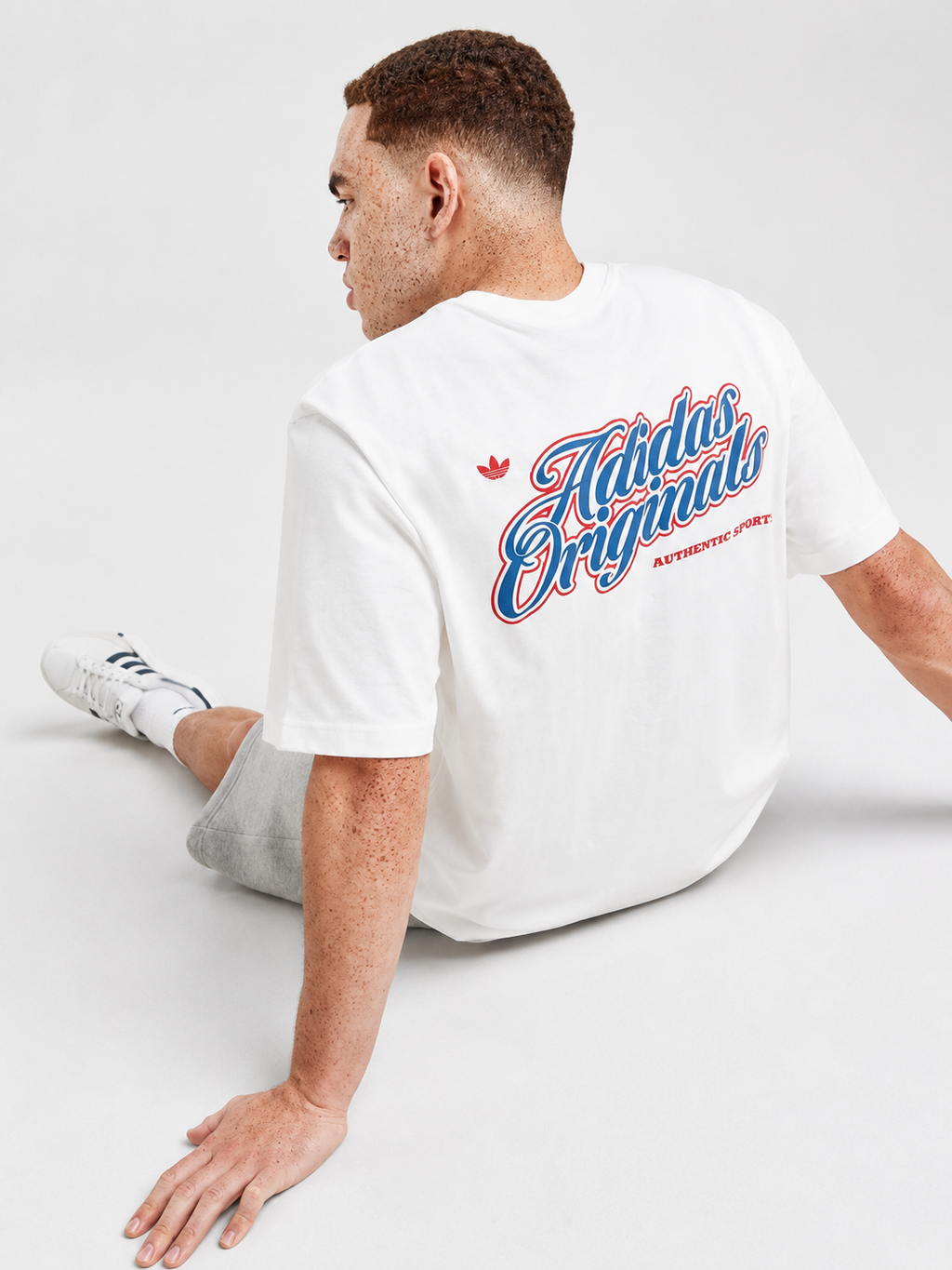Adidas Originals Retro Script Oversized White Tee