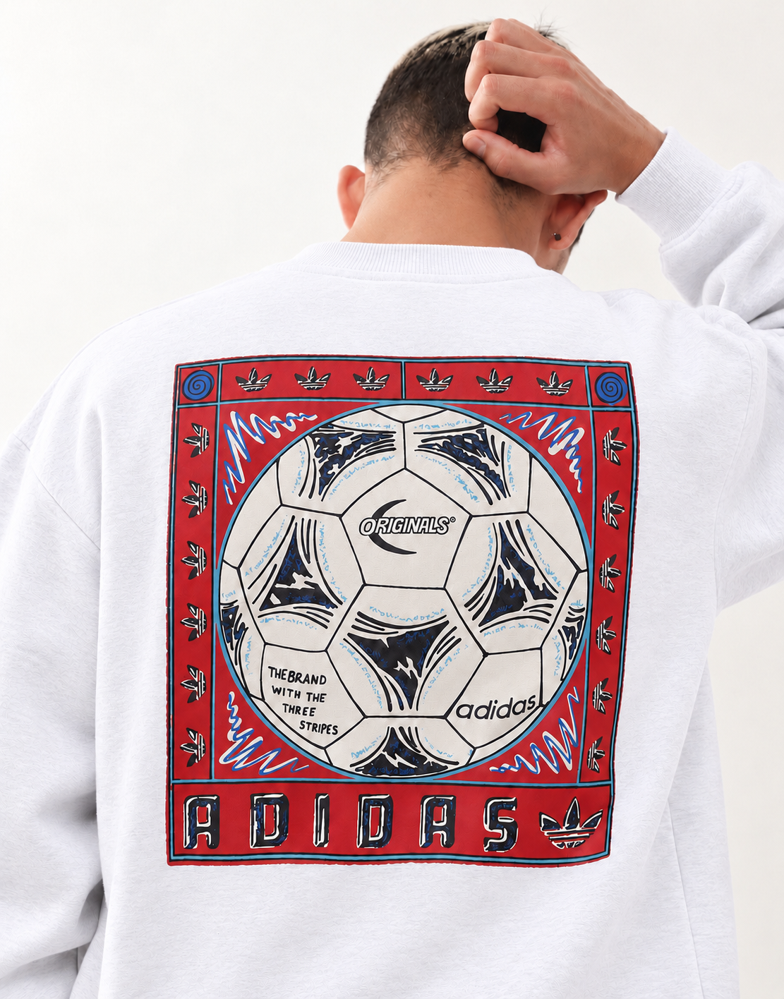 adidas Originals Football Graphic Crewneck Sweatshirt – White
