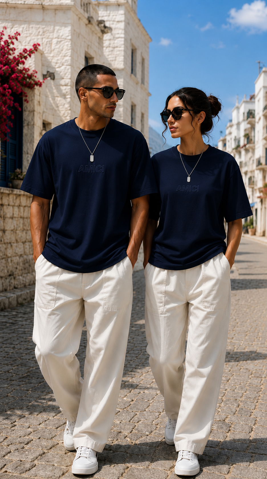 AMICI Navy Oversized Tee – Midnight Coastal Collection