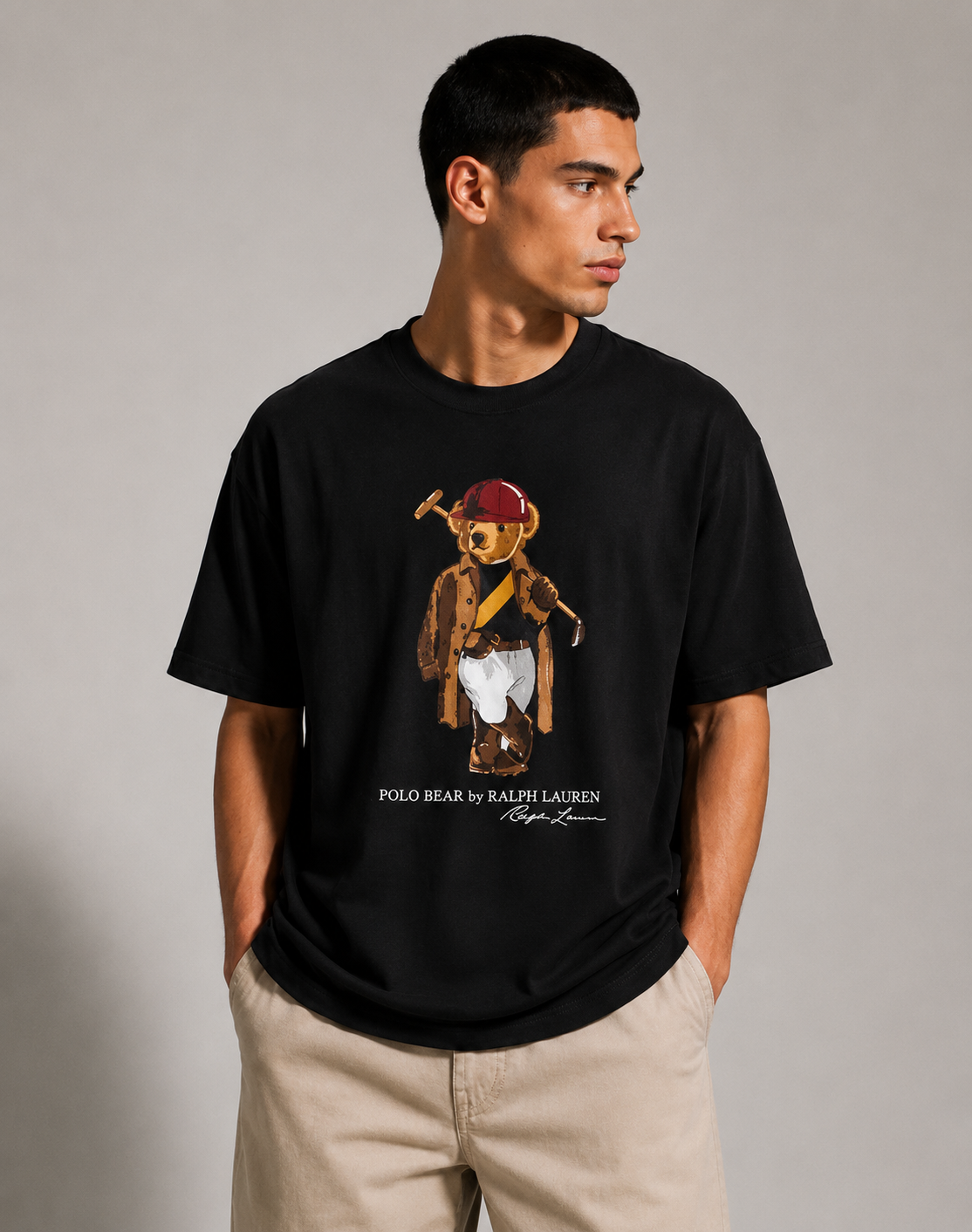 Polo Bear Classic Oversized Tee – Black