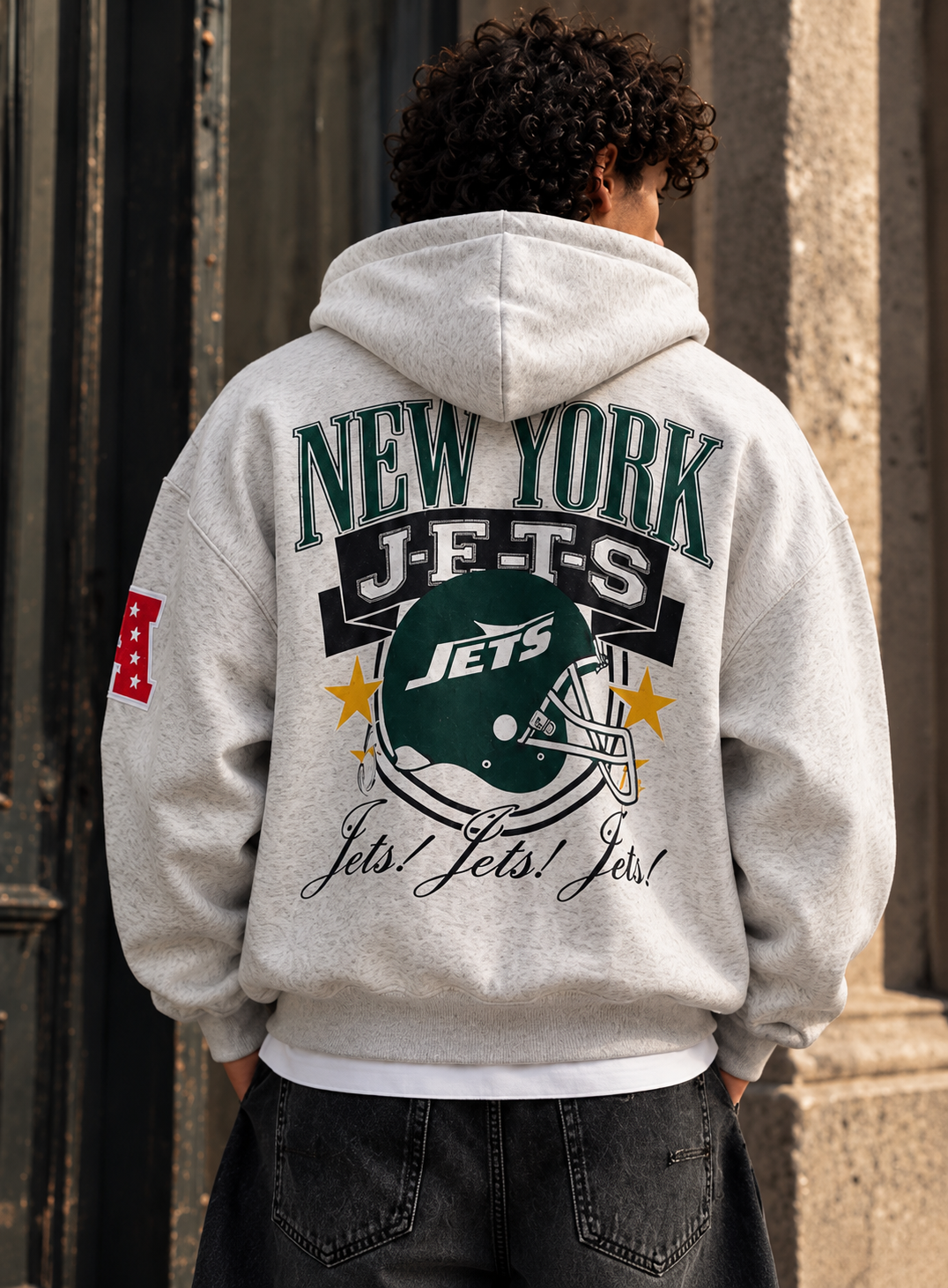New York Jets Grey Graphic Hoodie – NFL Collection