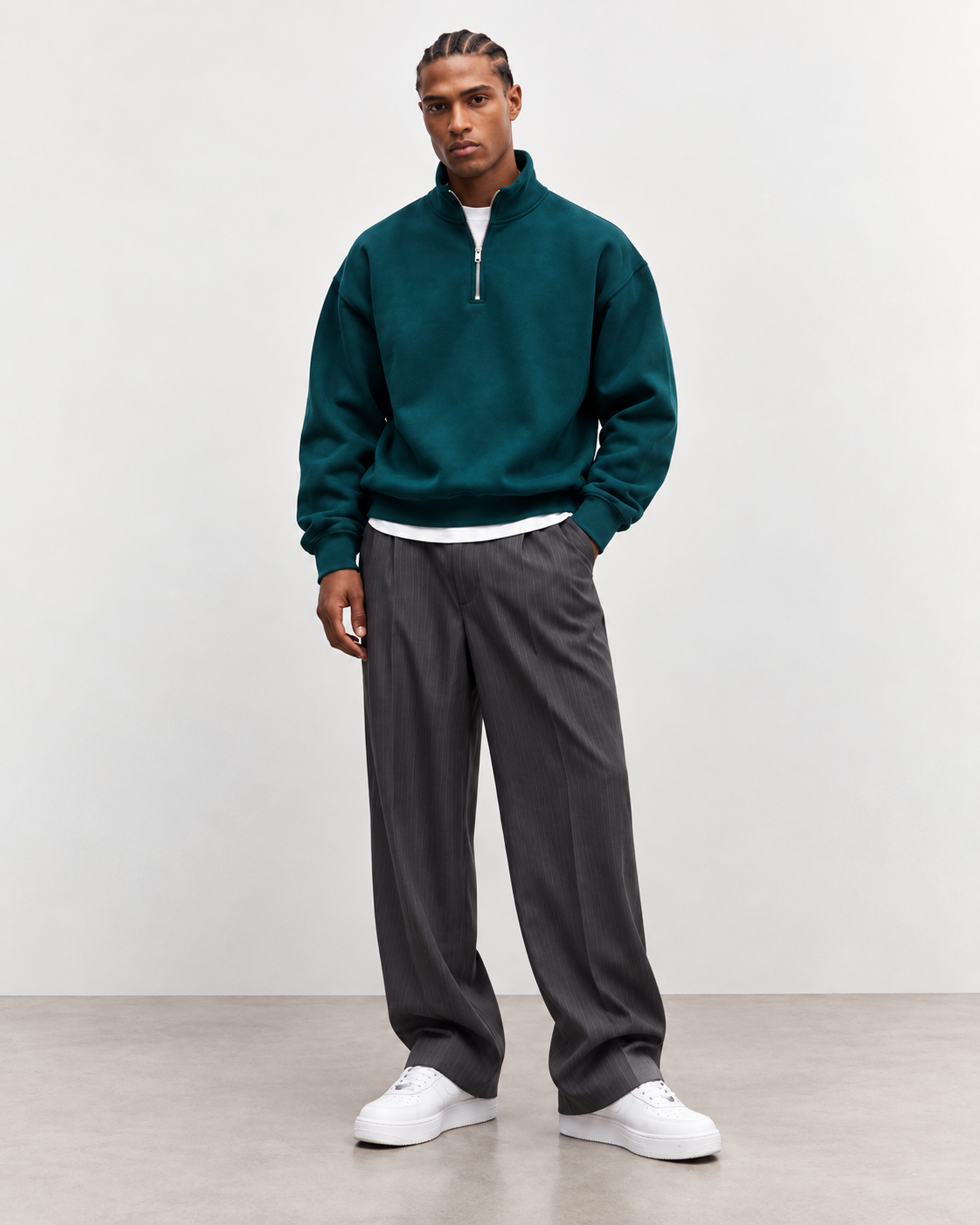 AMICI Petrol Half-Zip Sweatshirt