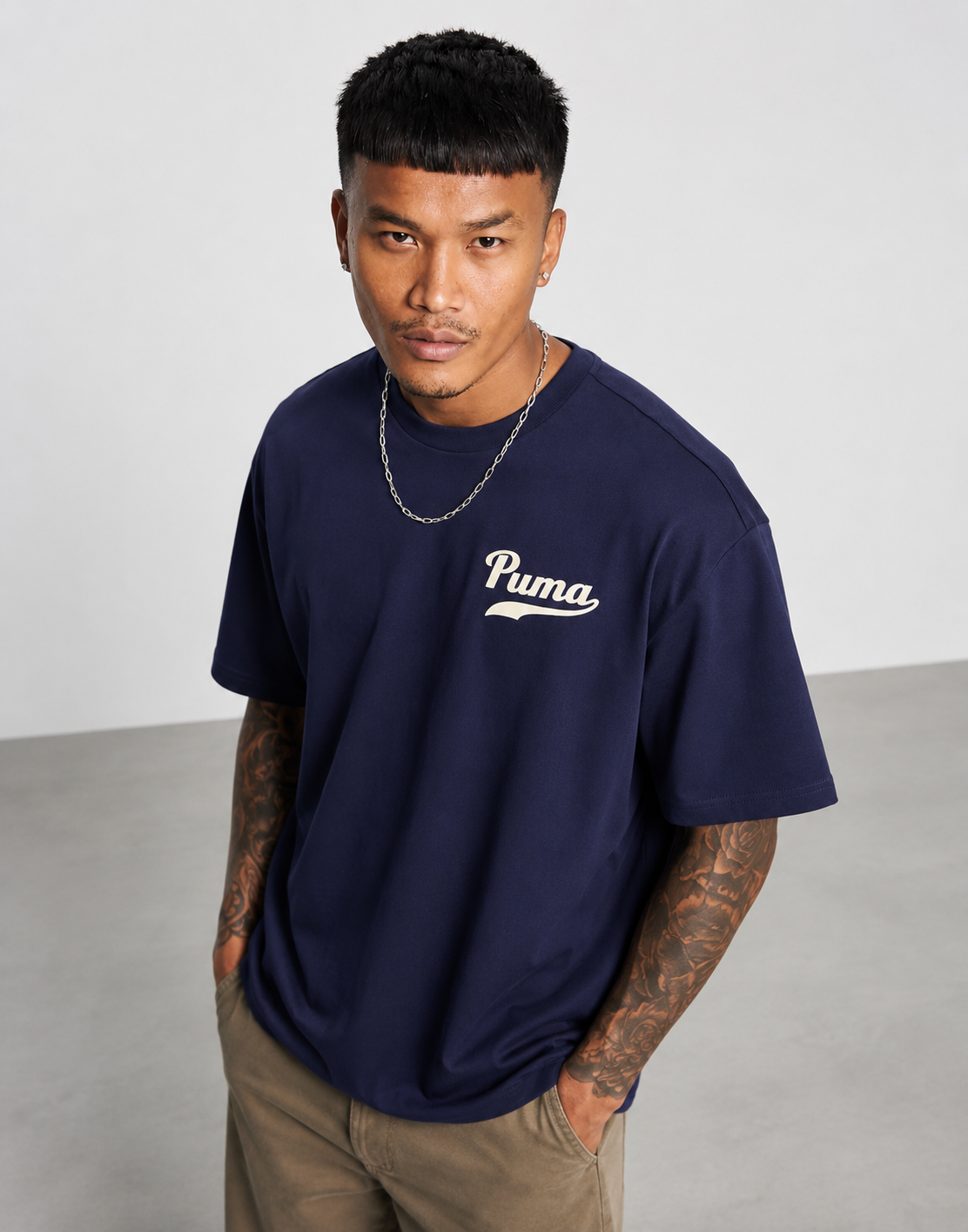 Puma Team Graphic Tee – Navy