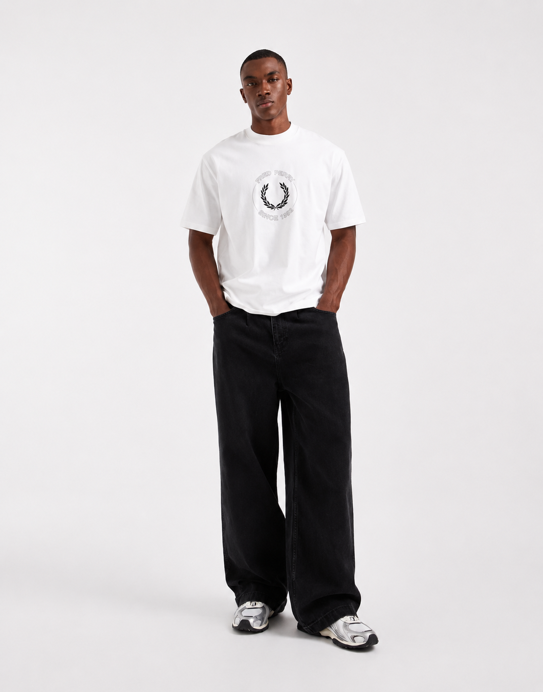 Fred Perry Laurel Wreath Oversized White Tee