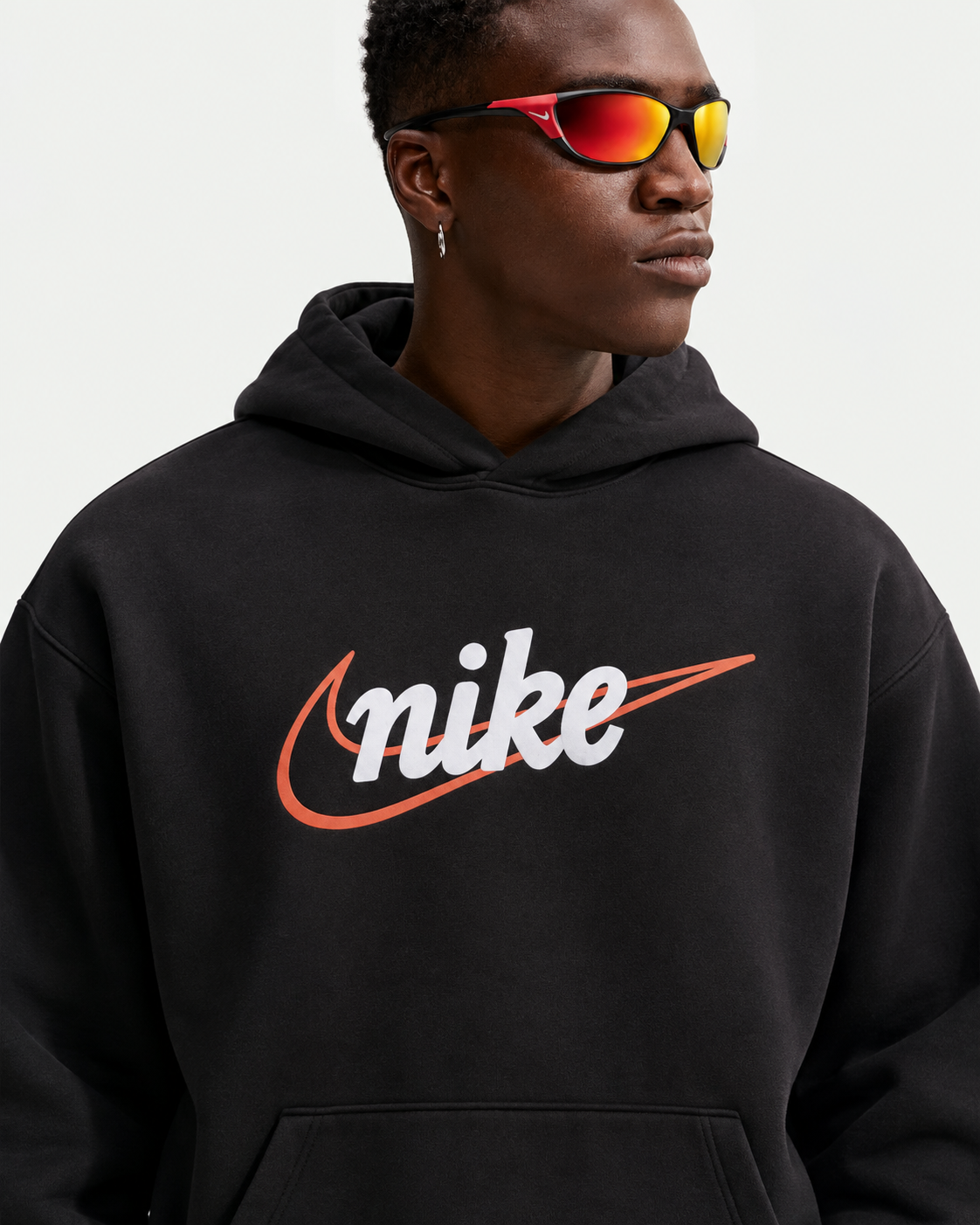 Nike Black Swoosh Graphic Hoodie – Sportswear Collection