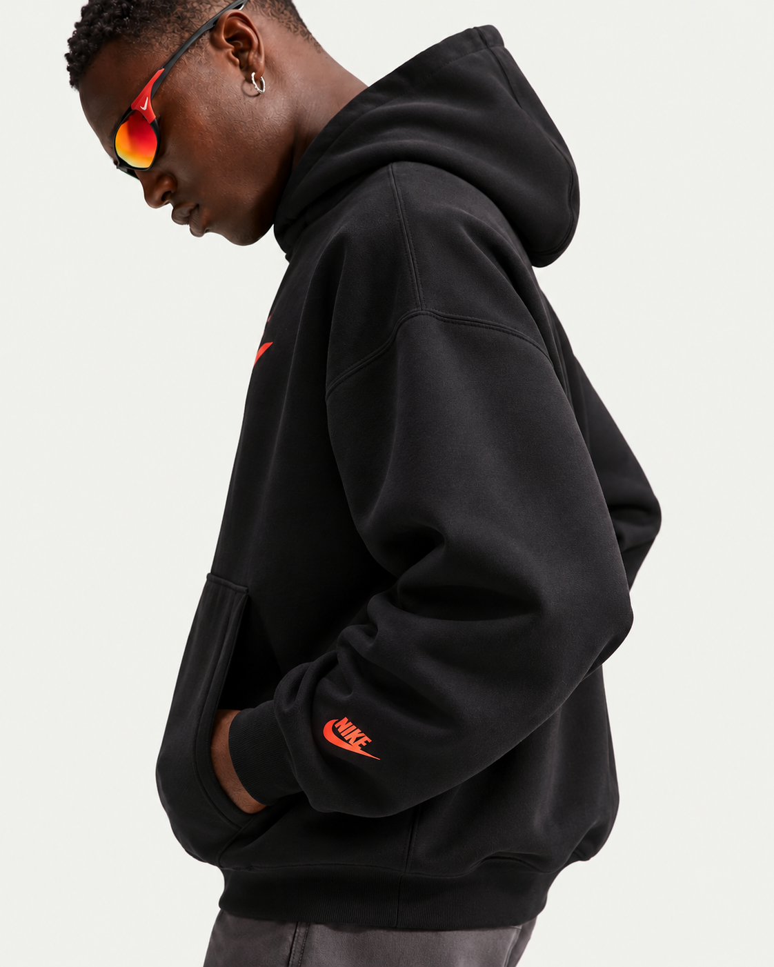 Nike Black Swoosh Graphic Hoodie – Sportswear Collection